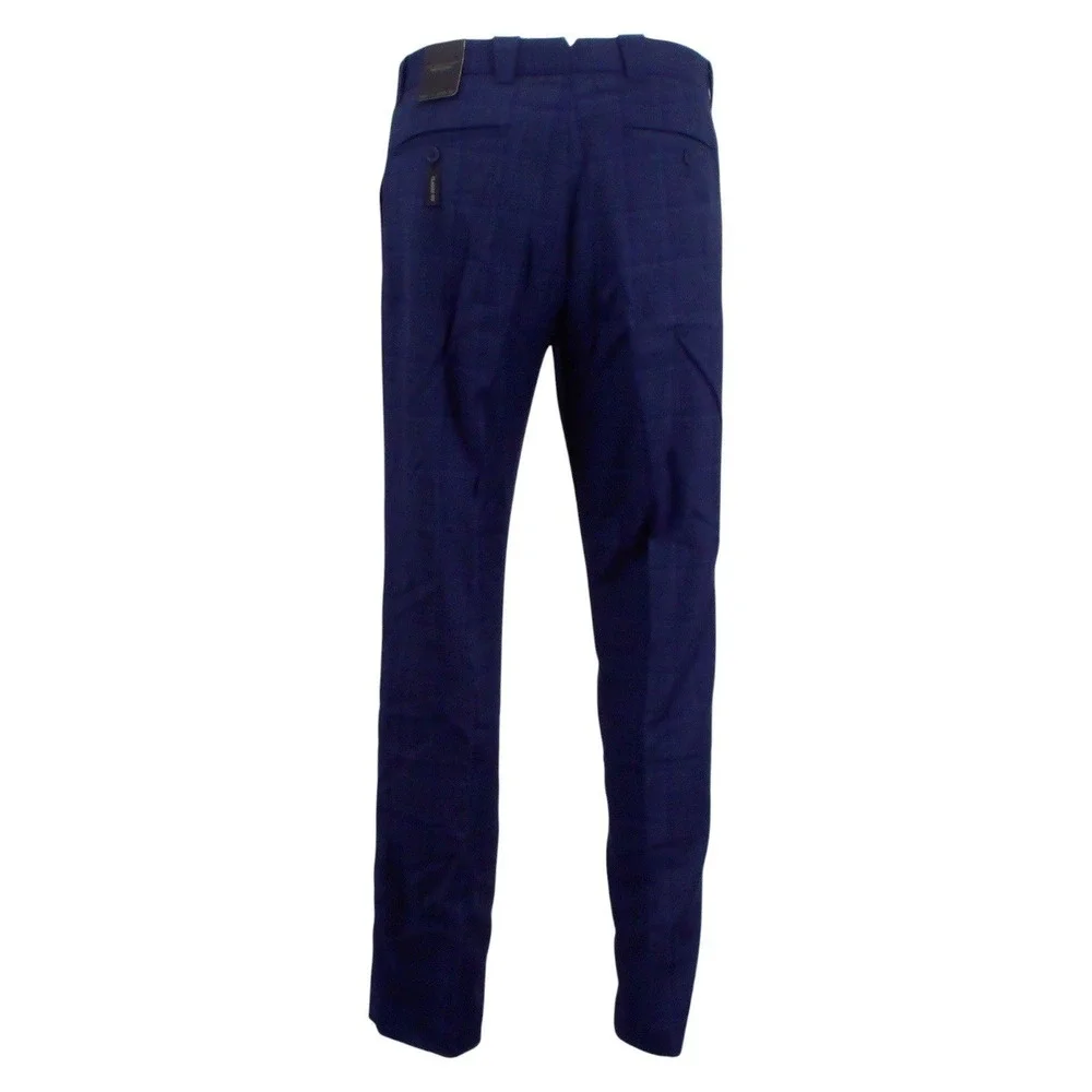 The Mens Store Bloomingdales Dress Pants Classic Fit Tonal-Check Wool Navy 33x32